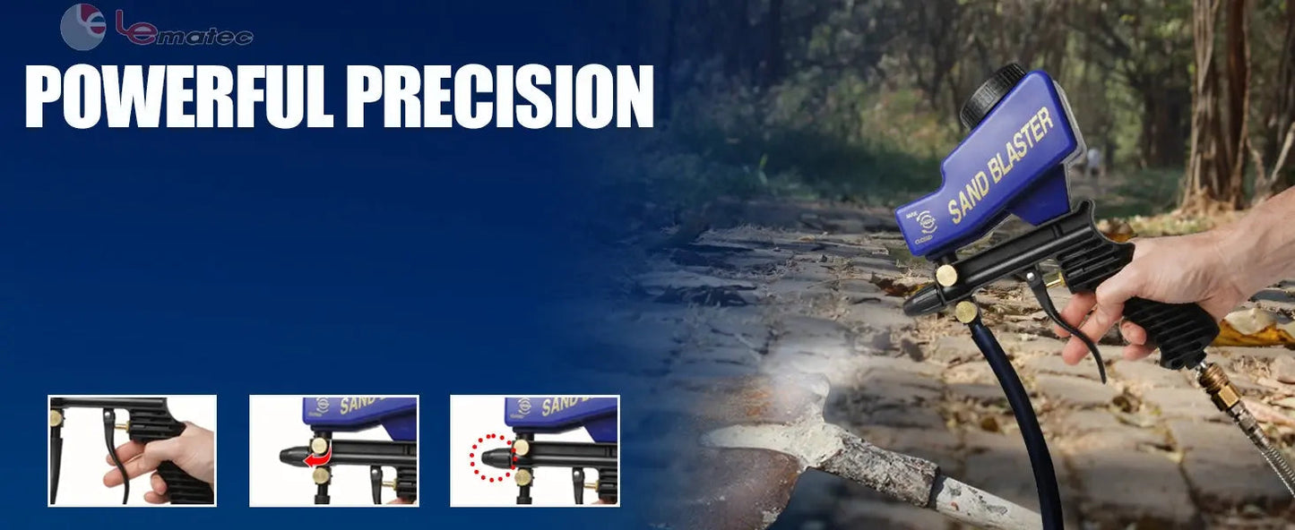 Professional Dual-Feed Sandblaster Gun Kit - 150 PSI with Ceramic Tip & 18oz Hopper (AS118-2)