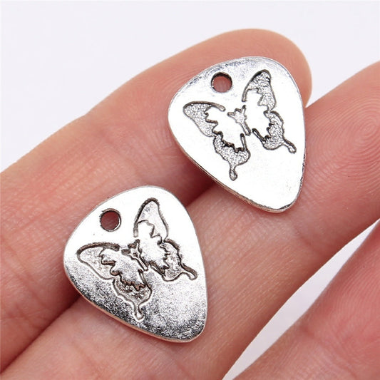 Silver Butterfly Pendant Vintage Zinc Alloy DIY