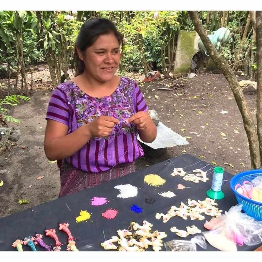 Flip Flop Seed Bead Keychain - Mexico