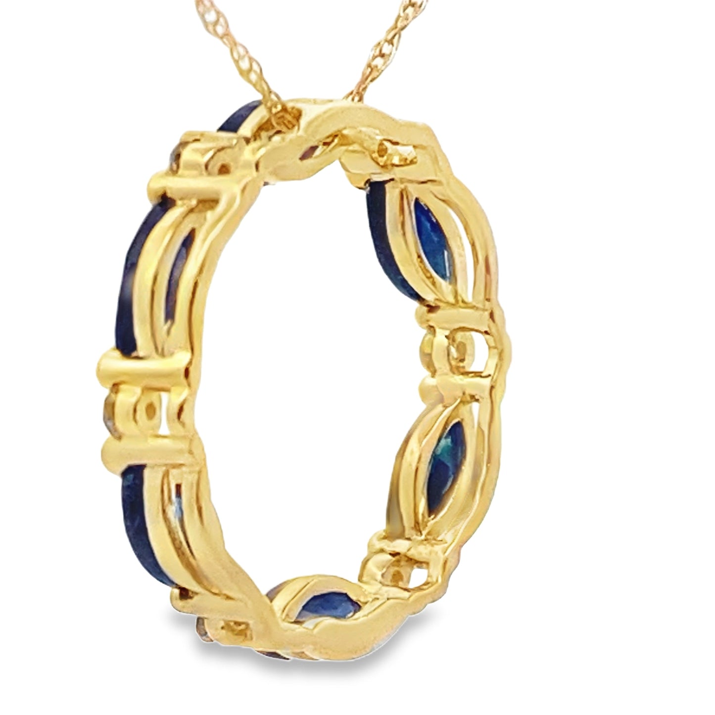.99ct Sapphire Circle of Love Pendant 10KT Yellow Gold