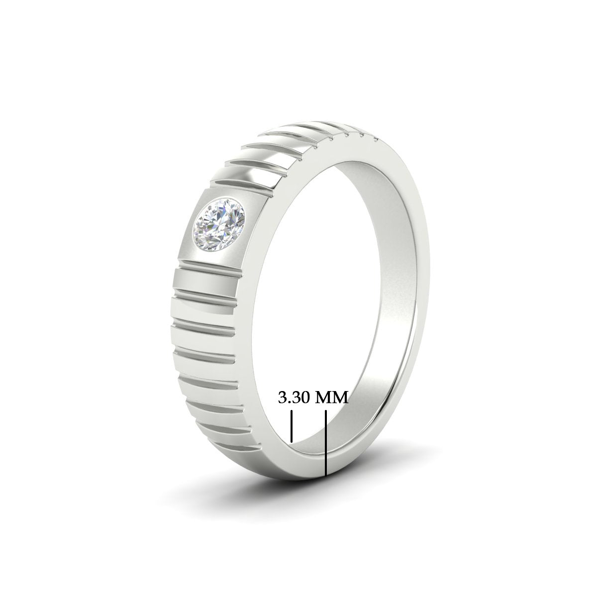 Mens Bezel Set Modern Wedding Ring