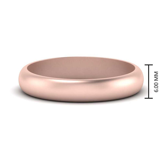 Low Dome 6mm Men Wedding Band
