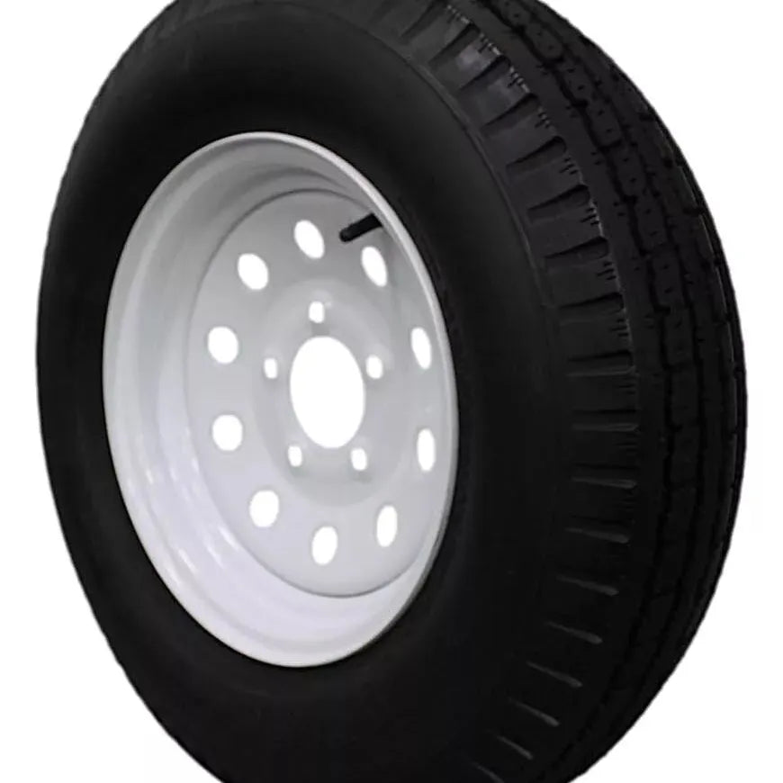 (Set of 4) Antego Tire and Wheel 185/80D13 Highway Terrain Trailer Tire & Wheel – 13.0-Inch Pre-Mounted Rim, 8-Ply-Ply Build, Perfect for Utility & Cargo Use | A130454500116206ST18580D13-B4