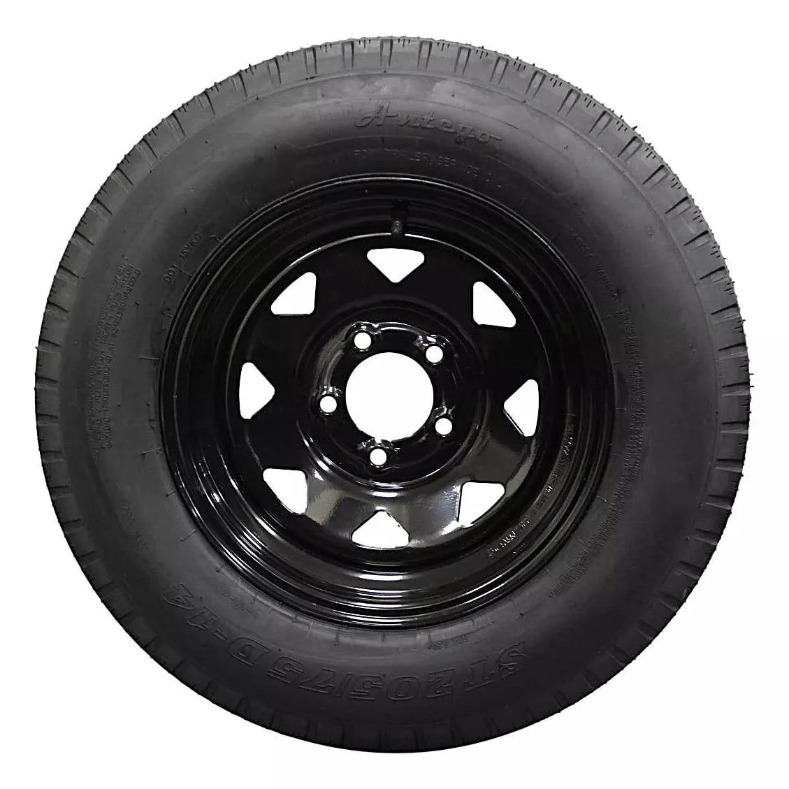 (Set of 4) Antego Tire and Wheel 205/75D14 Highway Terrain Trailer Tire & Wheel – 14.0-Inch Pre-Mounted Rim, 6-Ply-Ply Build, Perfect for Utility & Cargo Use | A140554020096206ST20575D14-B4