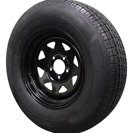 (Single Assembly) Antego Tire and Wheel 225/75R15 Highway Terrain Trailer Tire & Wheel – 15.0-Inch Pre-Mounted Rim, 10-Ply-Ply Build, Perfect for Utility & Cargo Use | A15604500096110ST22575R15