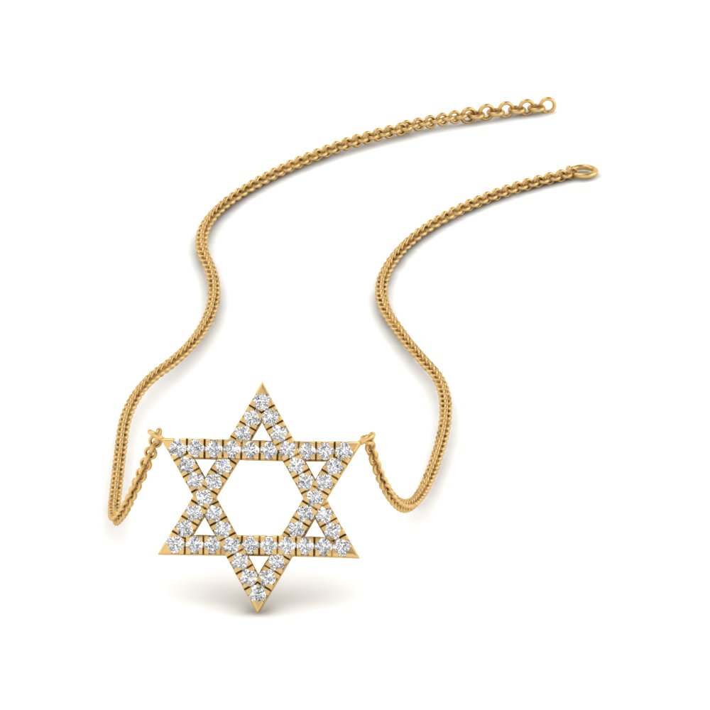 Star Of David Delicate Diamond Pendant