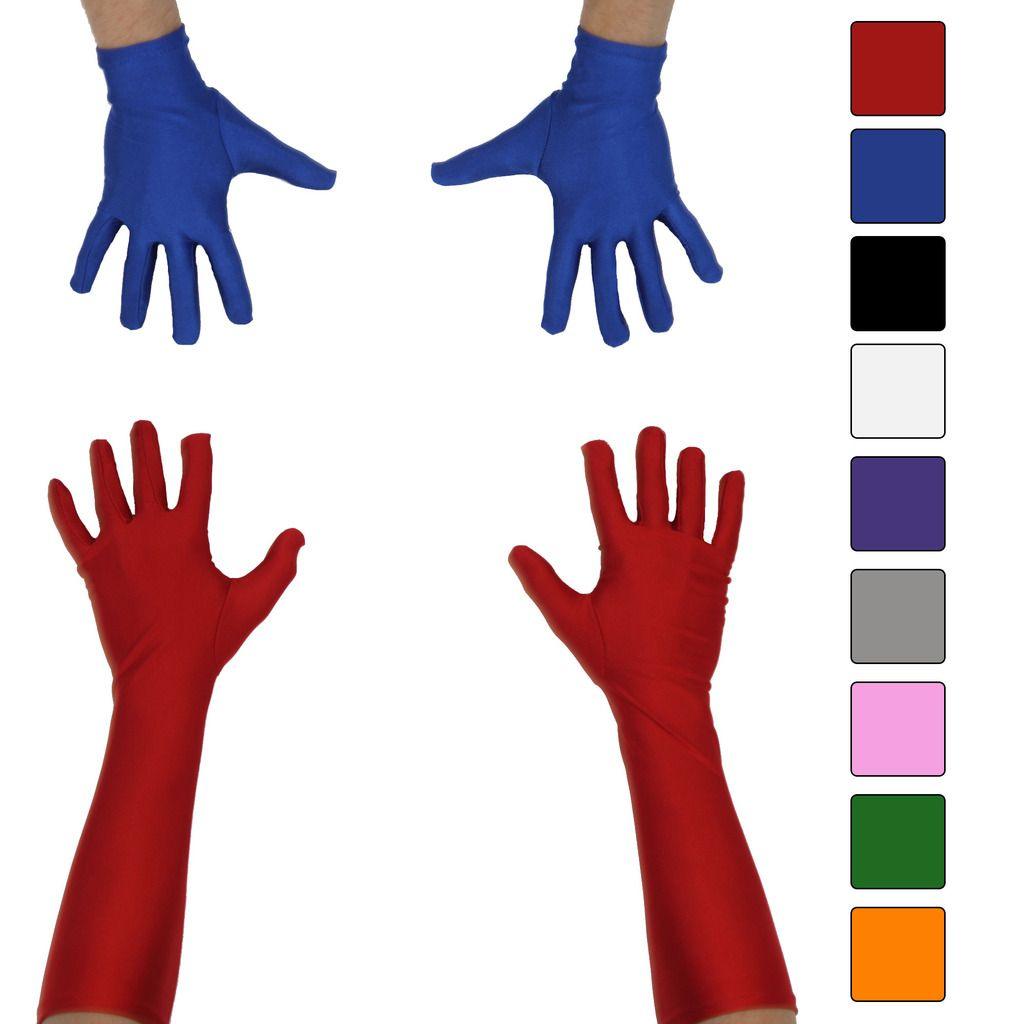 Superhero Long Costume Gloves in Assorted Colors