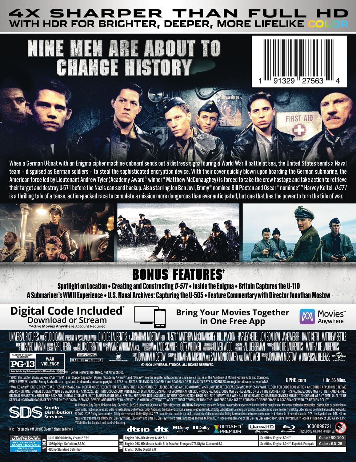 U-571 - Limited Edition Steelbook (4K Ultra HD + Blu-ray + Digital)