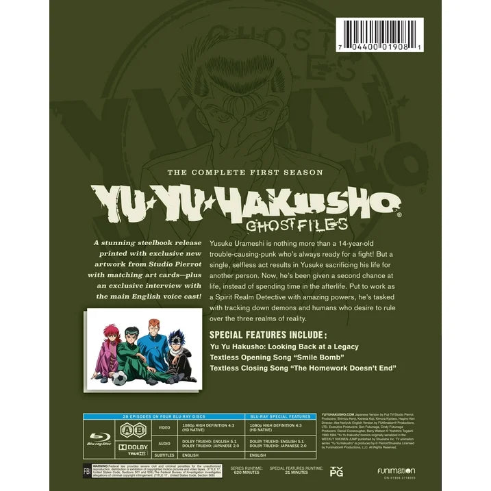 Yu Yu Hakusho: Season 1 - Limited Edition Steelbook (Blu-ray)