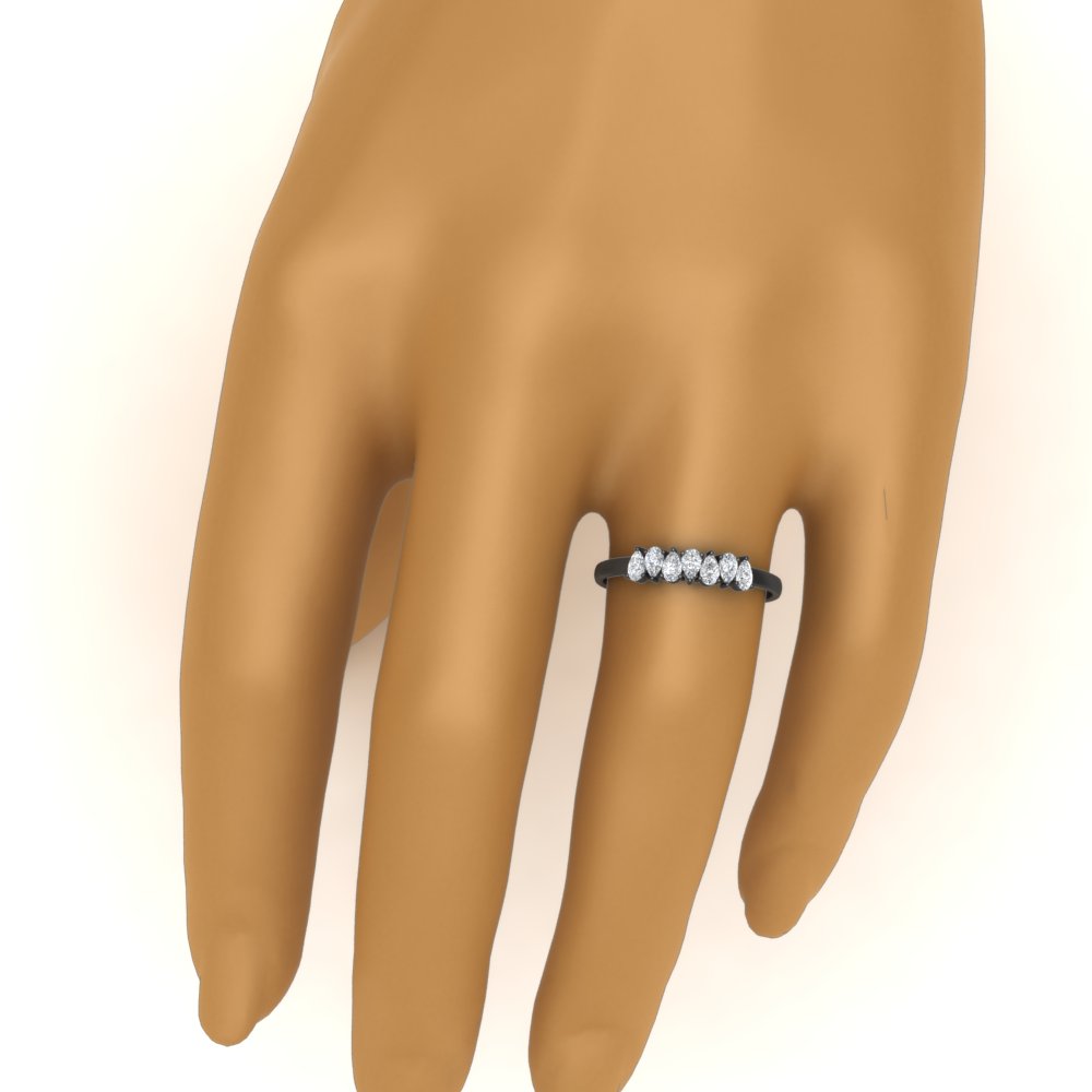 0.35 Carat 7 Stone Wedding Band Diamond Teardrop