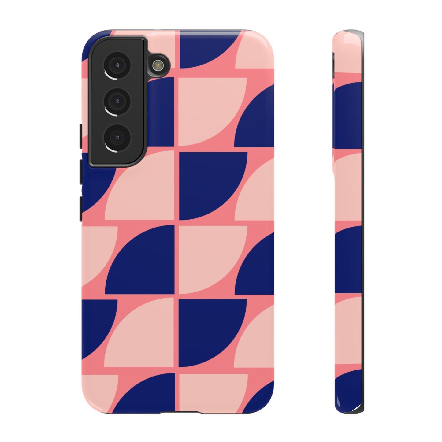 Samsung Tough Phone Case – Pink and Blue Pattern, Durable Protection, Sleek Design