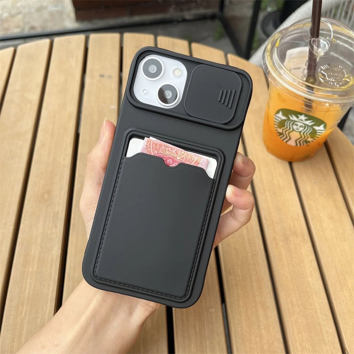 📱 Slide Camera Protection Wallet Phone Case