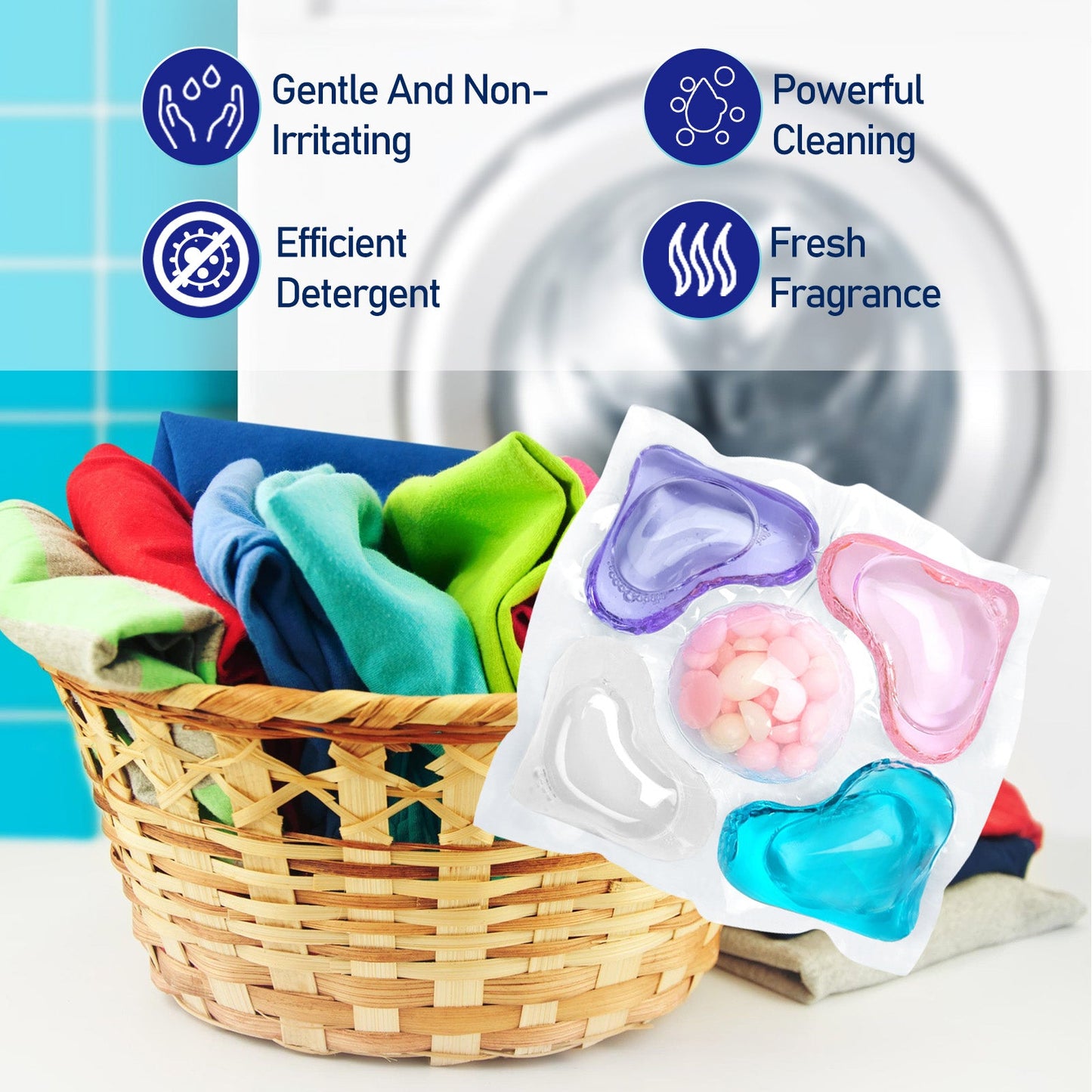 Cleaning Guardian Beads, Gently Clean Oil Stains And Stains With Long Lasting Fragrance Laundry Gel