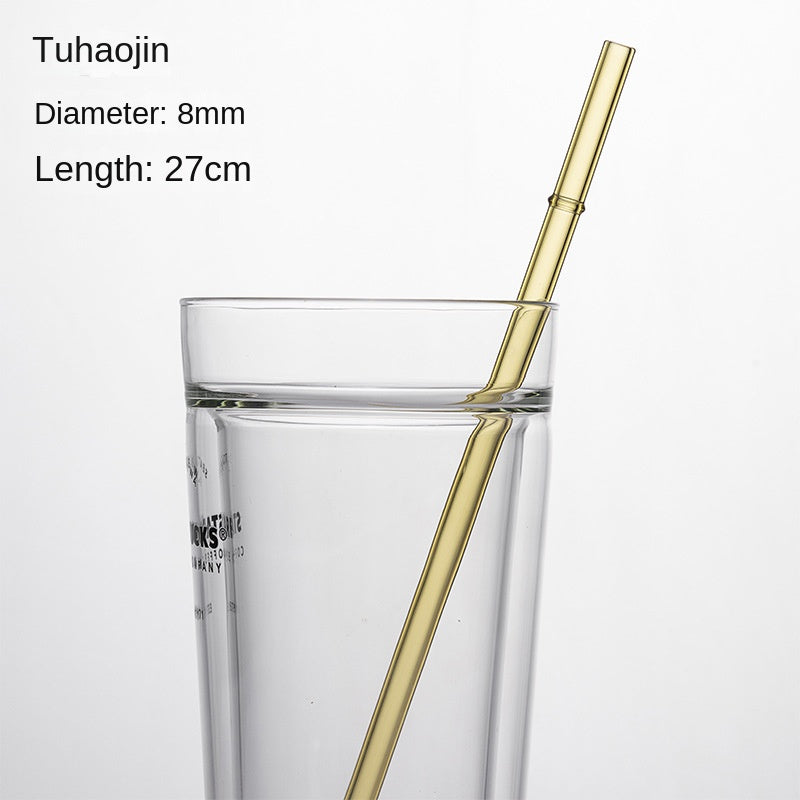 Eco-Friendly High Borosilicate Glass Straw Durable Heat-Resistant Starbucks Kids Straw 27cm Customized