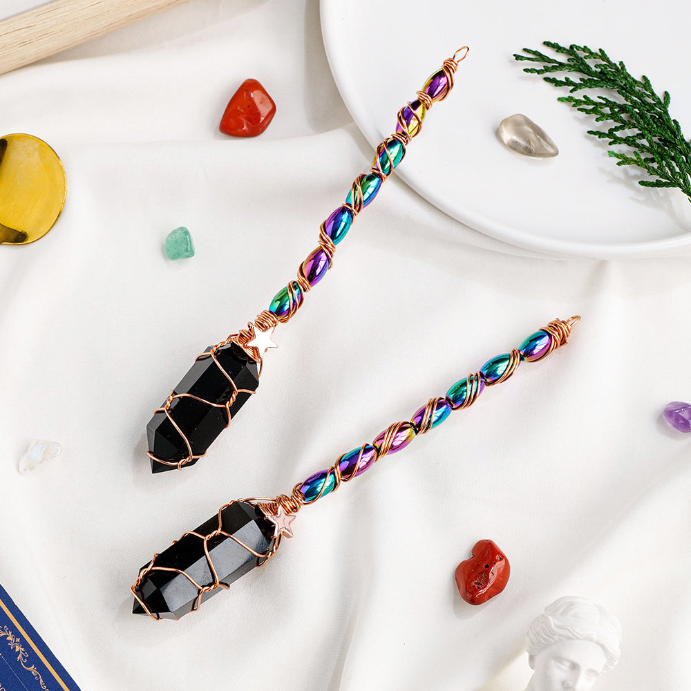 Obsidian Double-Pointed Scepter Pendant