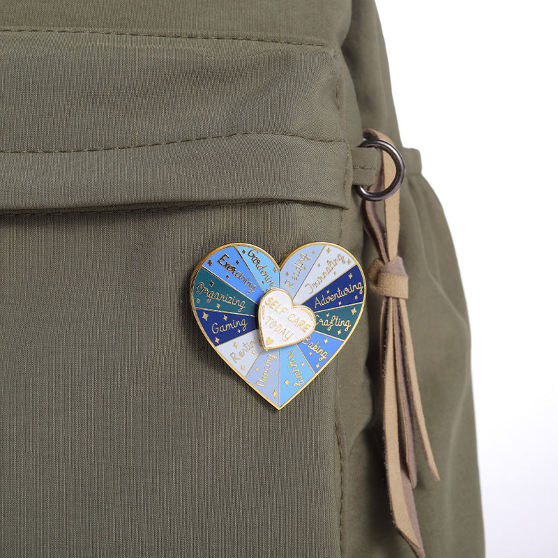 Double-Layer Heart Rotating Badge