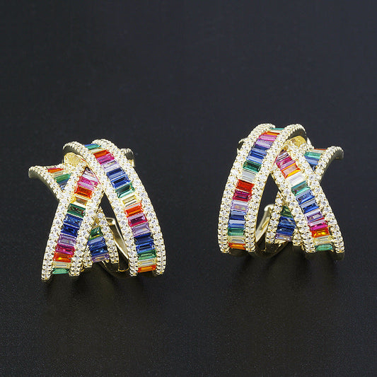 4064 S925 Silver Zircon Earrings