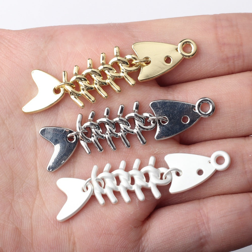 Alloy Fishbone Pendant for DIY Jewelry