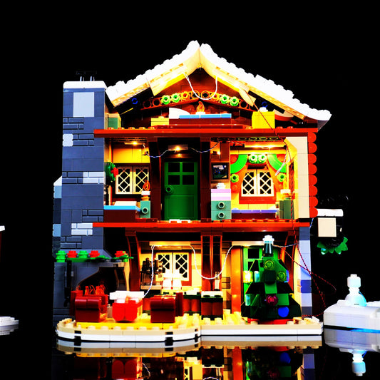 DIY lighting compatible with LEGO 10325 winter snow mountain cabin building blocks with remote control LED lighting