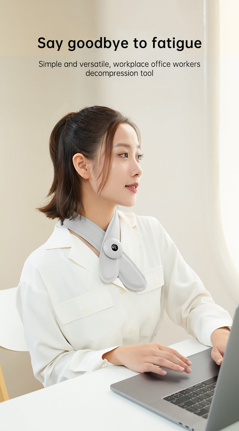 Neck Massager with Heat, Portable Neck Lymphatic Massager for Pain & Fatigue Relief