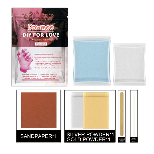 DOWMOO Diy For Love Keepsake Hands Casting Kit, Clone Powder Model Powder 3d Three-Dimensional Hand And Foot Film Technology Souvenir