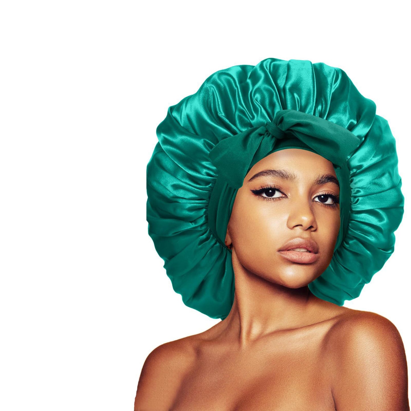 Elastic ribbon bow color Ding round hat solid color night cap wide-brimmed beauty hairdressing head scarf hat