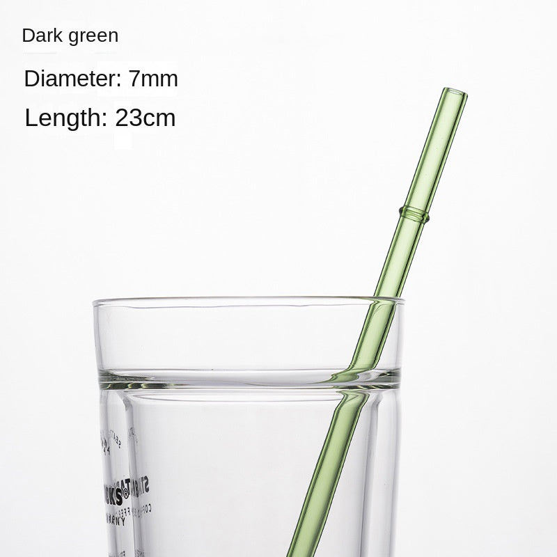 Eco-Friendly High Borosilicate Glass Straw Durable Heat-Resistant Starbucks Kids Straw 27cm Customized