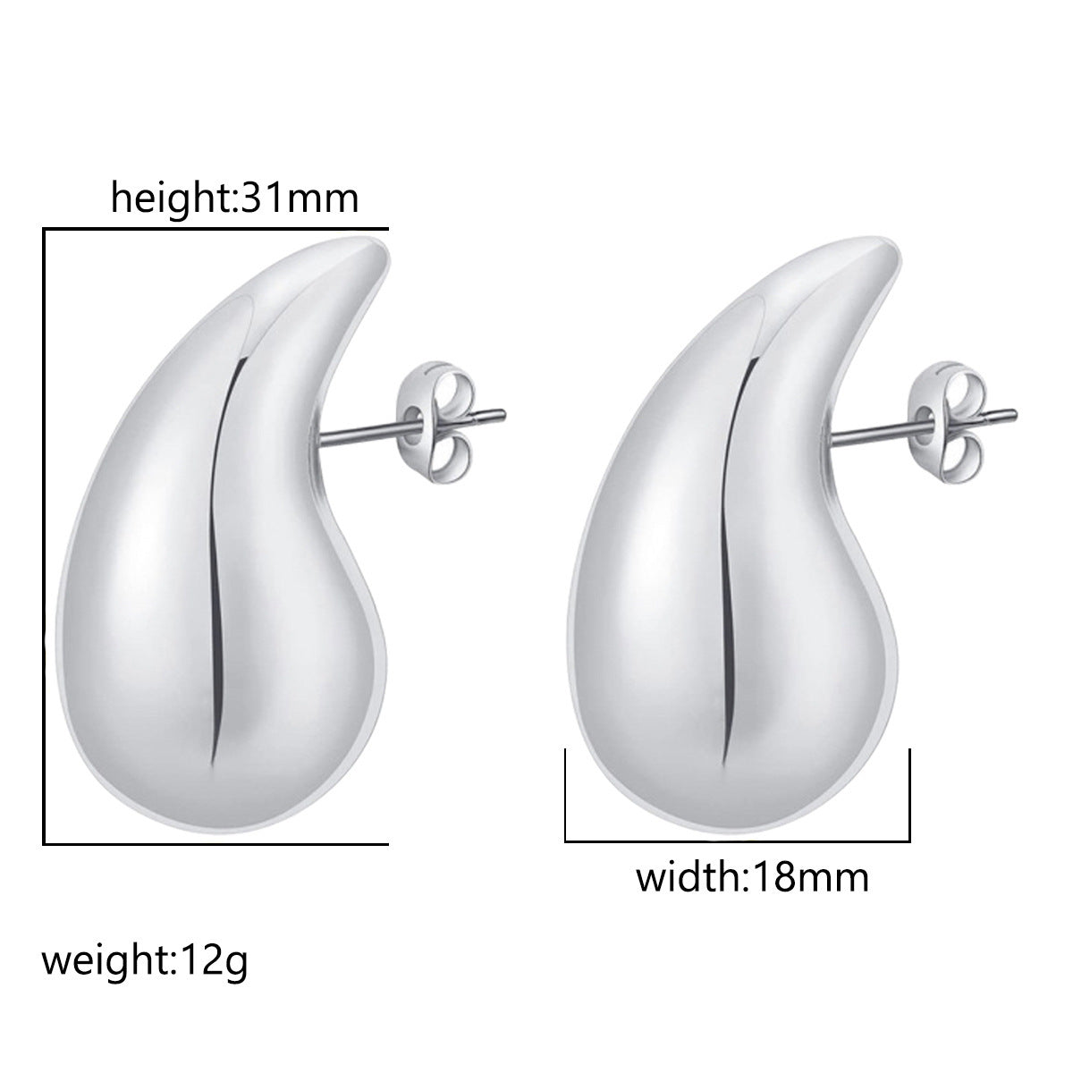 Women's Fashion Stainless Steel Droplet Earrings