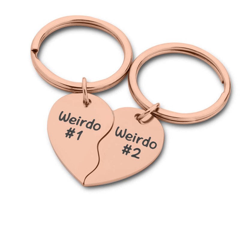 Love Stainless Steel Lettering Keychain Pendant Friend Couple