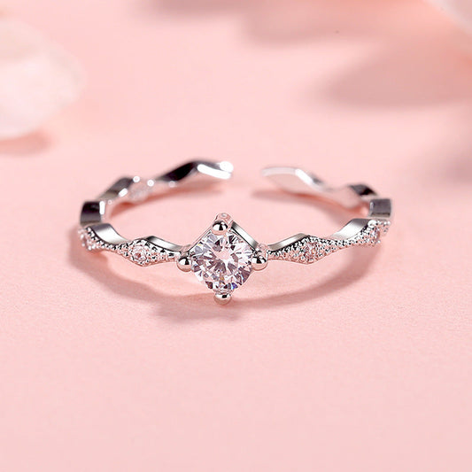 Rhombus Zircon Open Index Finger Ring