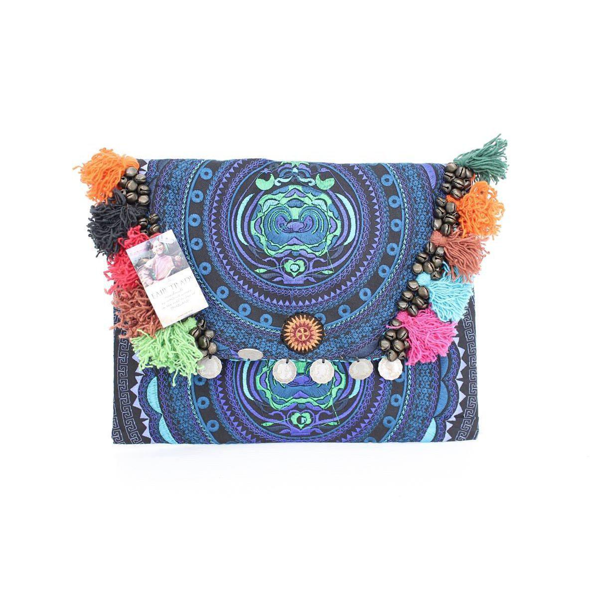 Embroidered Multi Tassel Clutch Bag | IPad Case - Thailand
