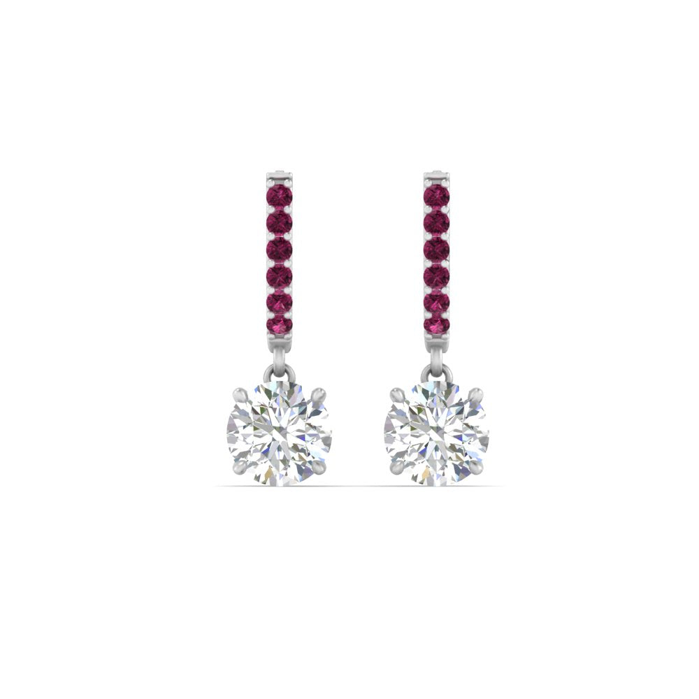 1 Carat Solitaire Halo Diamond Drop Earrings