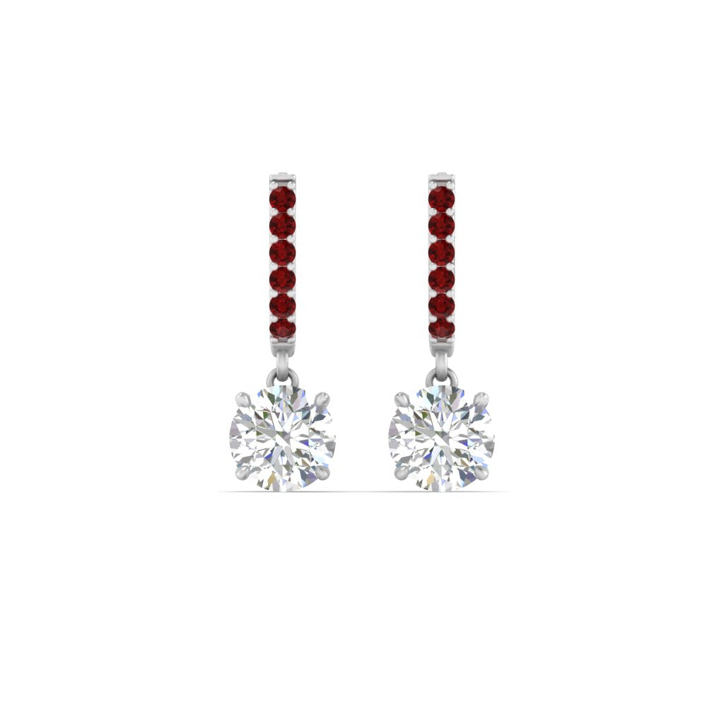 1 Carat Solitaire Halo Diamond Drop Earrings