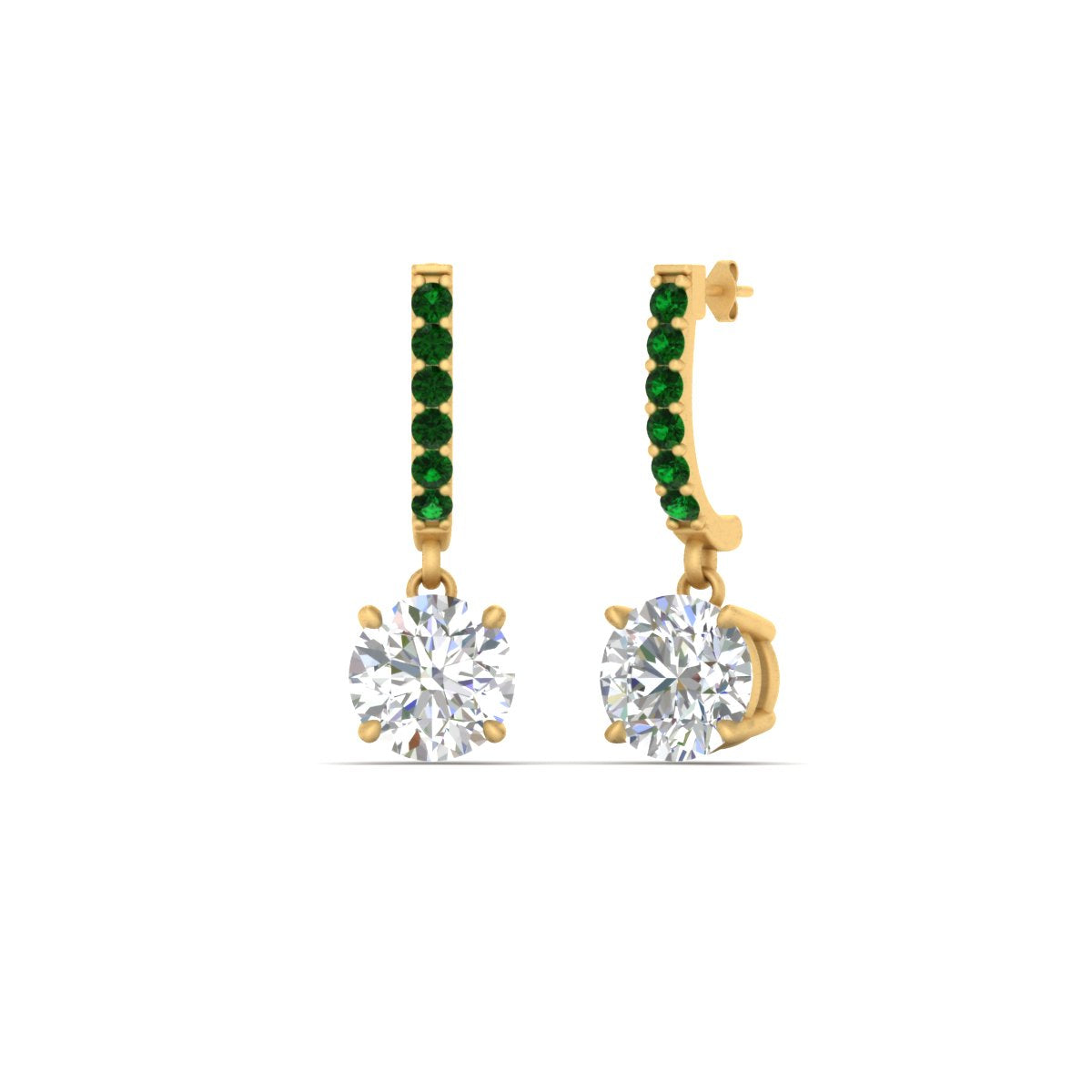 1 Carat Solitaire Halo Diamond Drop Earrings