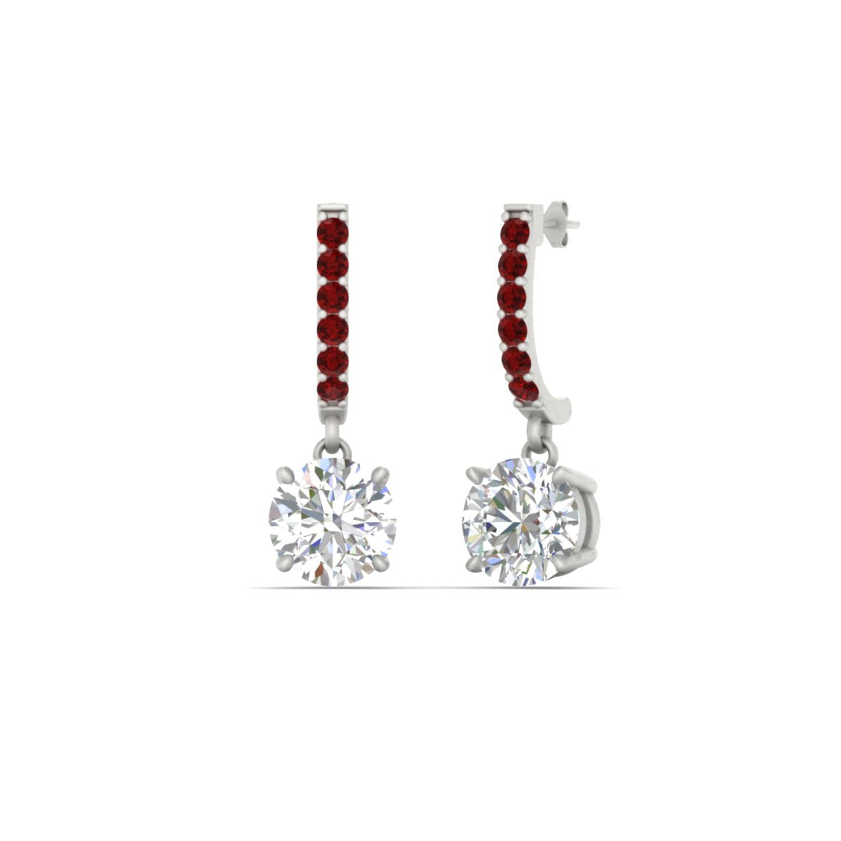 1 Carat Solitaire Halo Diamond Drop Earrings