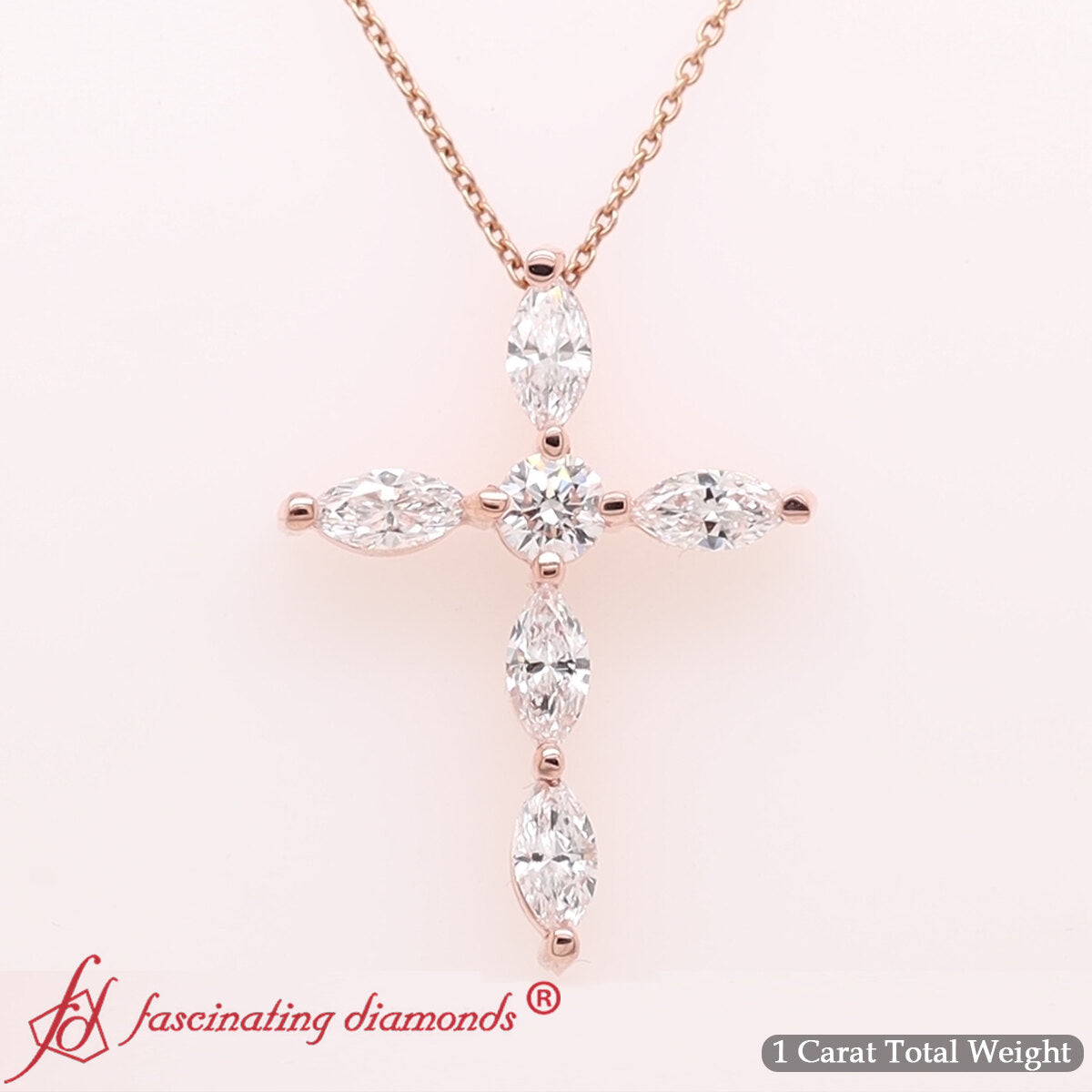 1 Ct. Marquise Diamond Cross Pendant