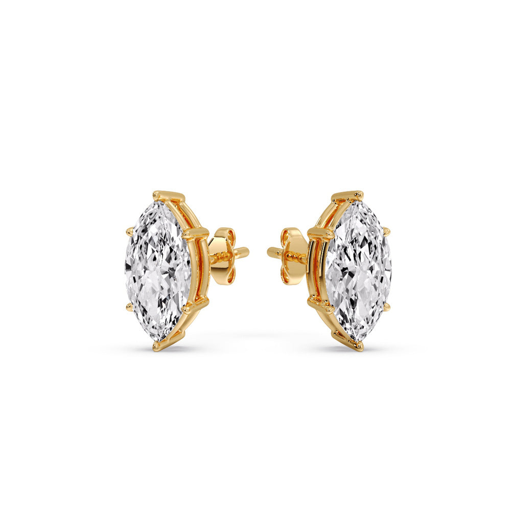 Marquise Diamond 6 Prong Stud Earrings