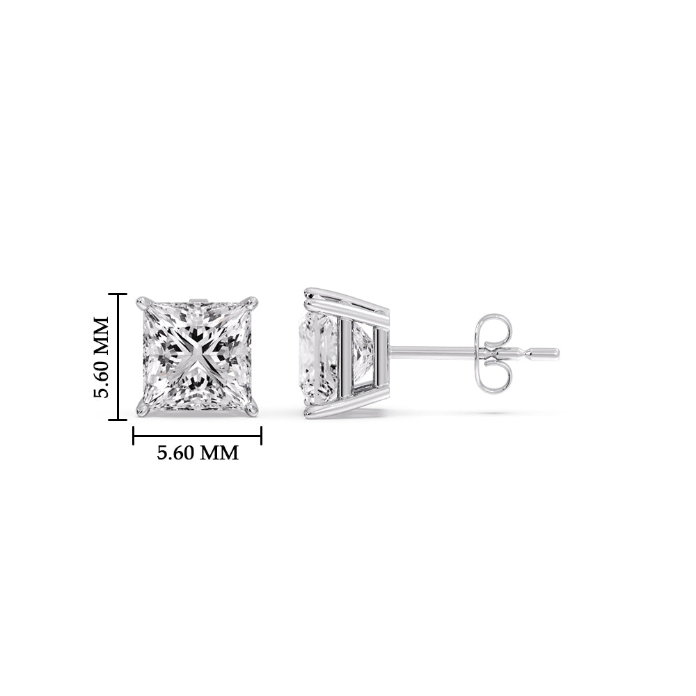 Princess Cut Diamond Stud Earring