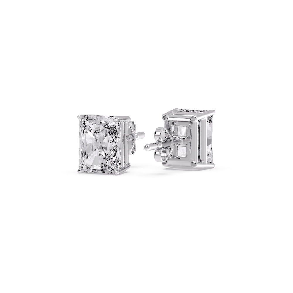 Radiant Diamond Basket Stud Earring