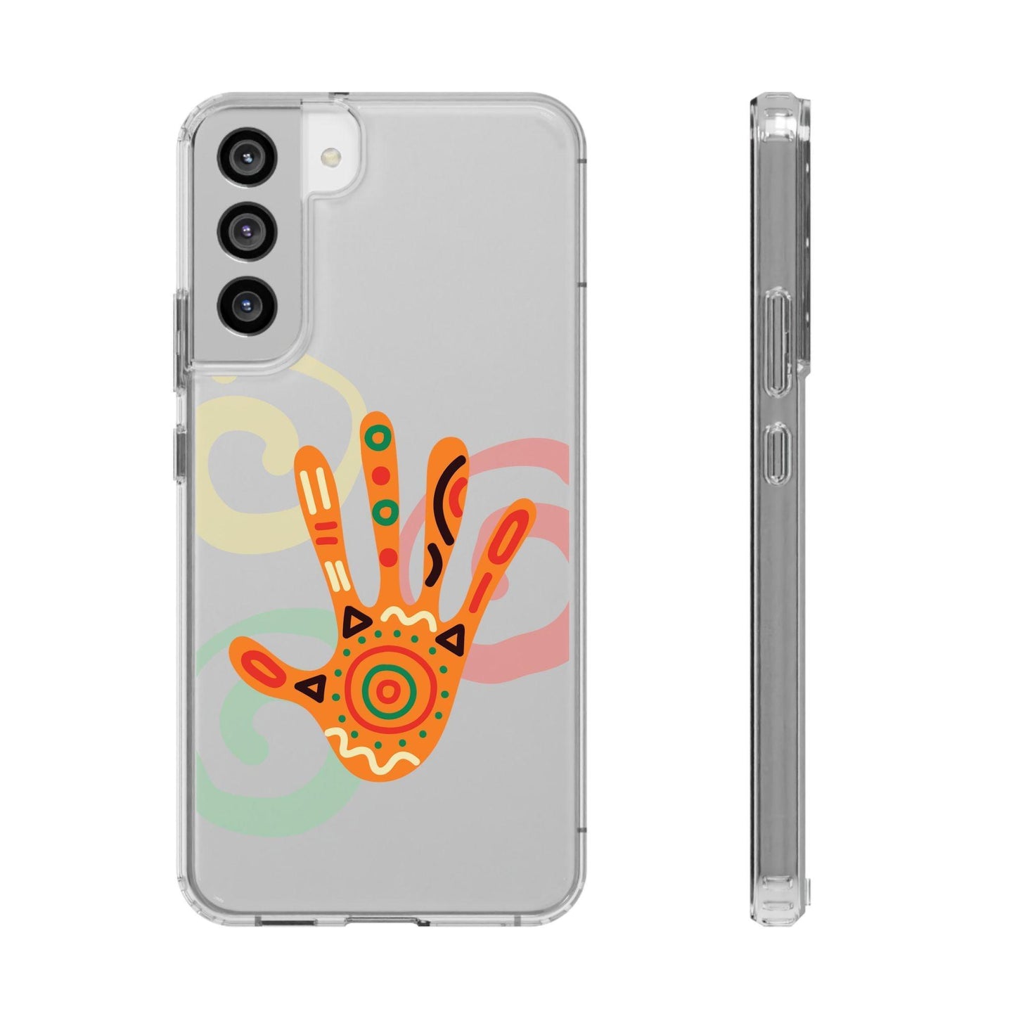 Clear Cases Colorful Hand Print design