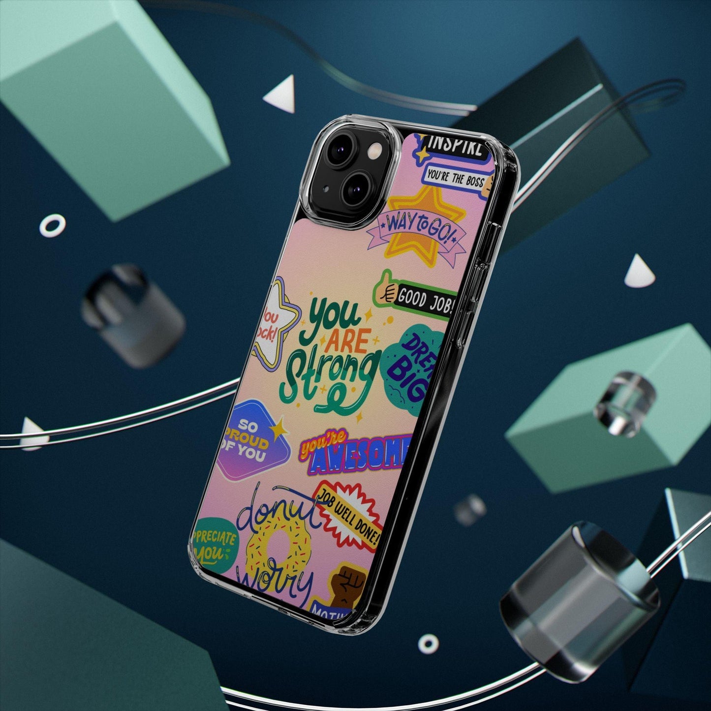 Motivational Stickers Clear Case