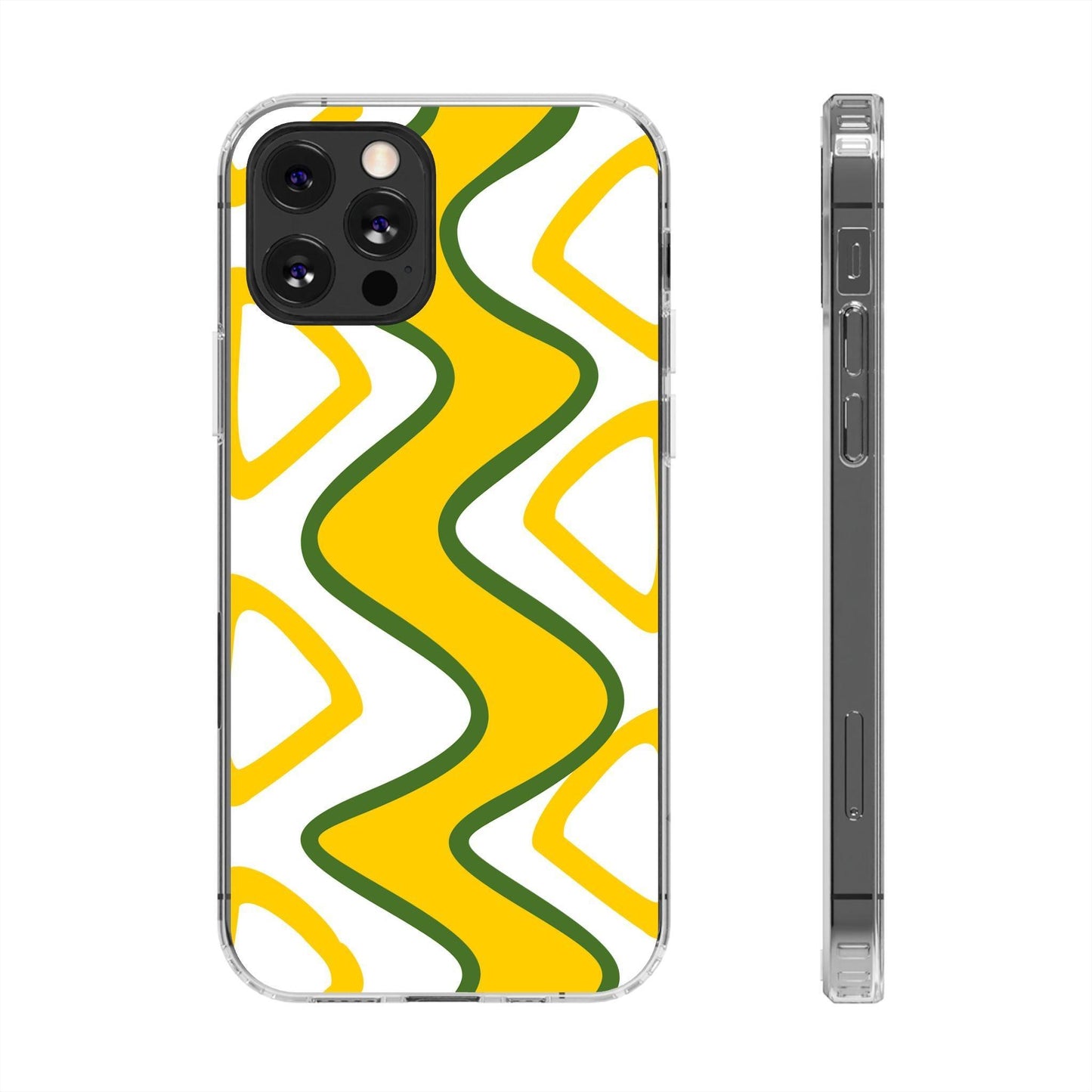 Bright Yellow Abstract With Shape Clear Cases