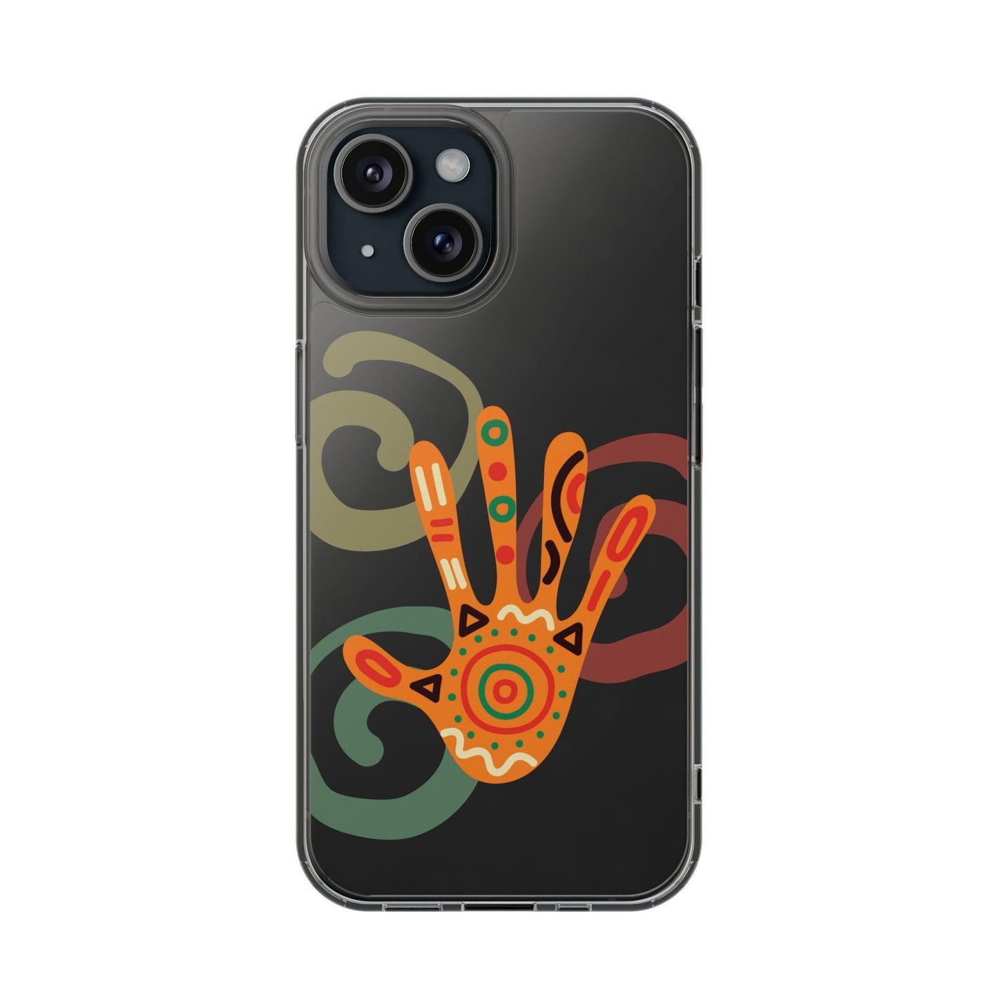 Clear Cases Colorful Hand Print design