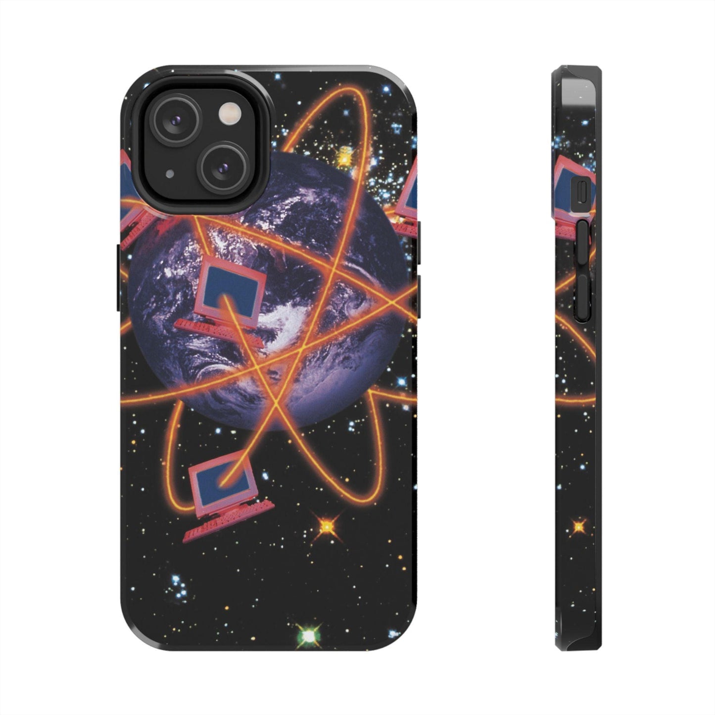 Computer Galaxy Printed With Orbiting Tough Phone Cases