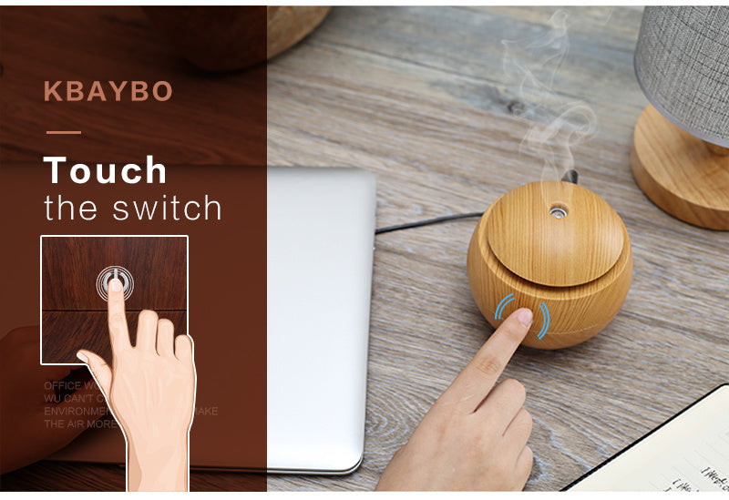 USB Ultrasonic Aroma Diffuser & Humidifier with 7-Color LED Light