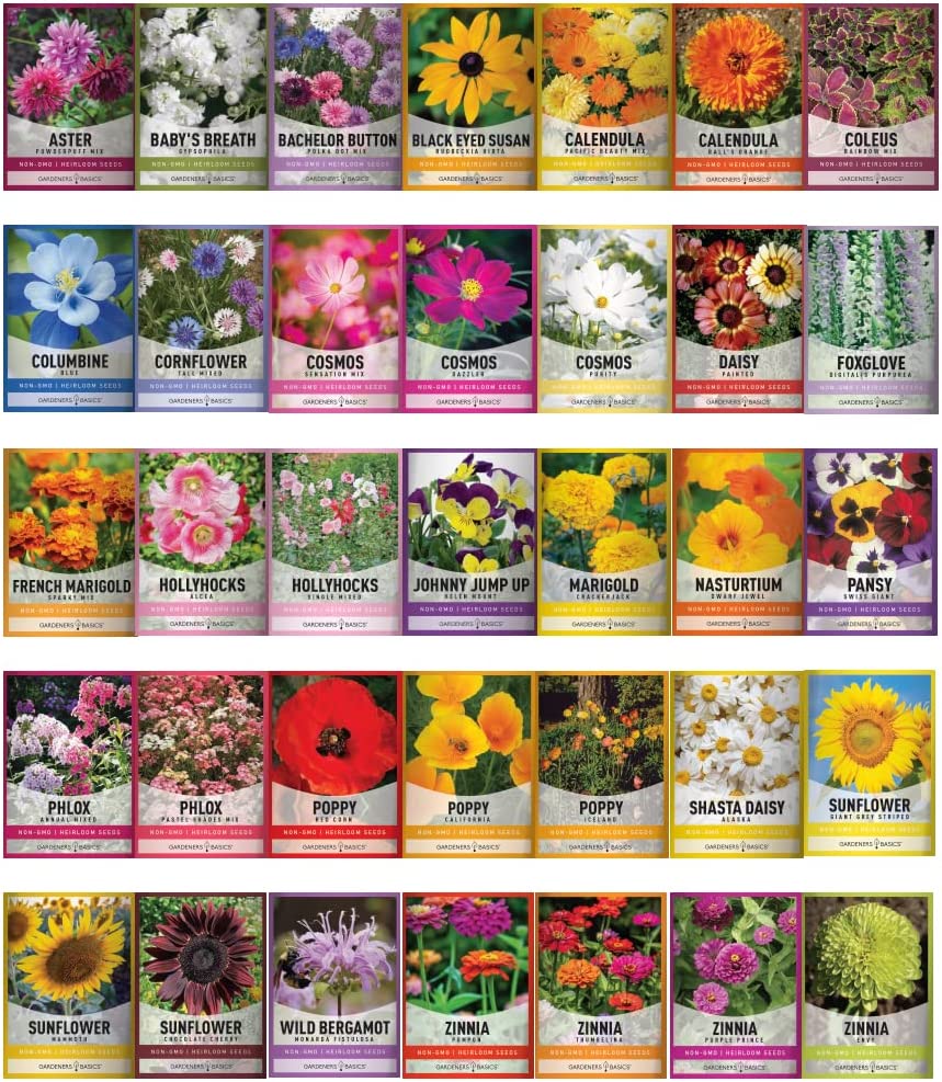 Gardening Seeds Kit - 105 Varieties of Vegetable, Fruit, Herb, and Flower Seeds