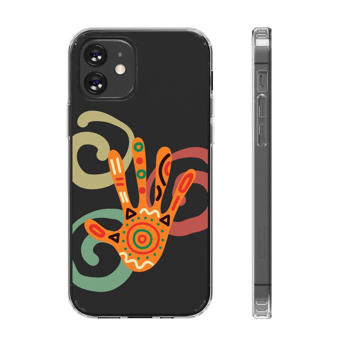 Clear Cases Colorful Hand Print design