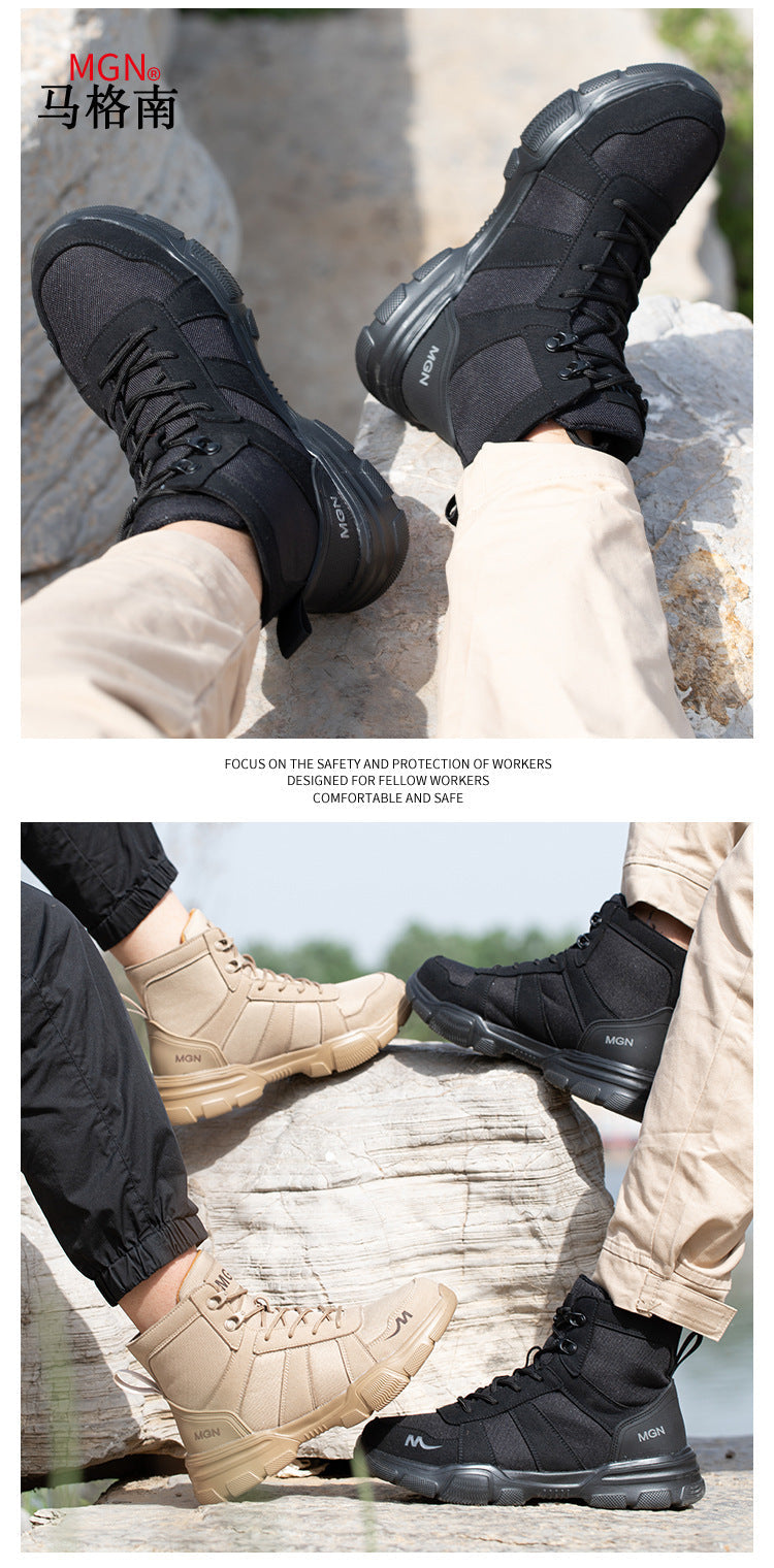 Labor Protection Shoes Anti-smash Anti-puncture Protective Shoes High Top