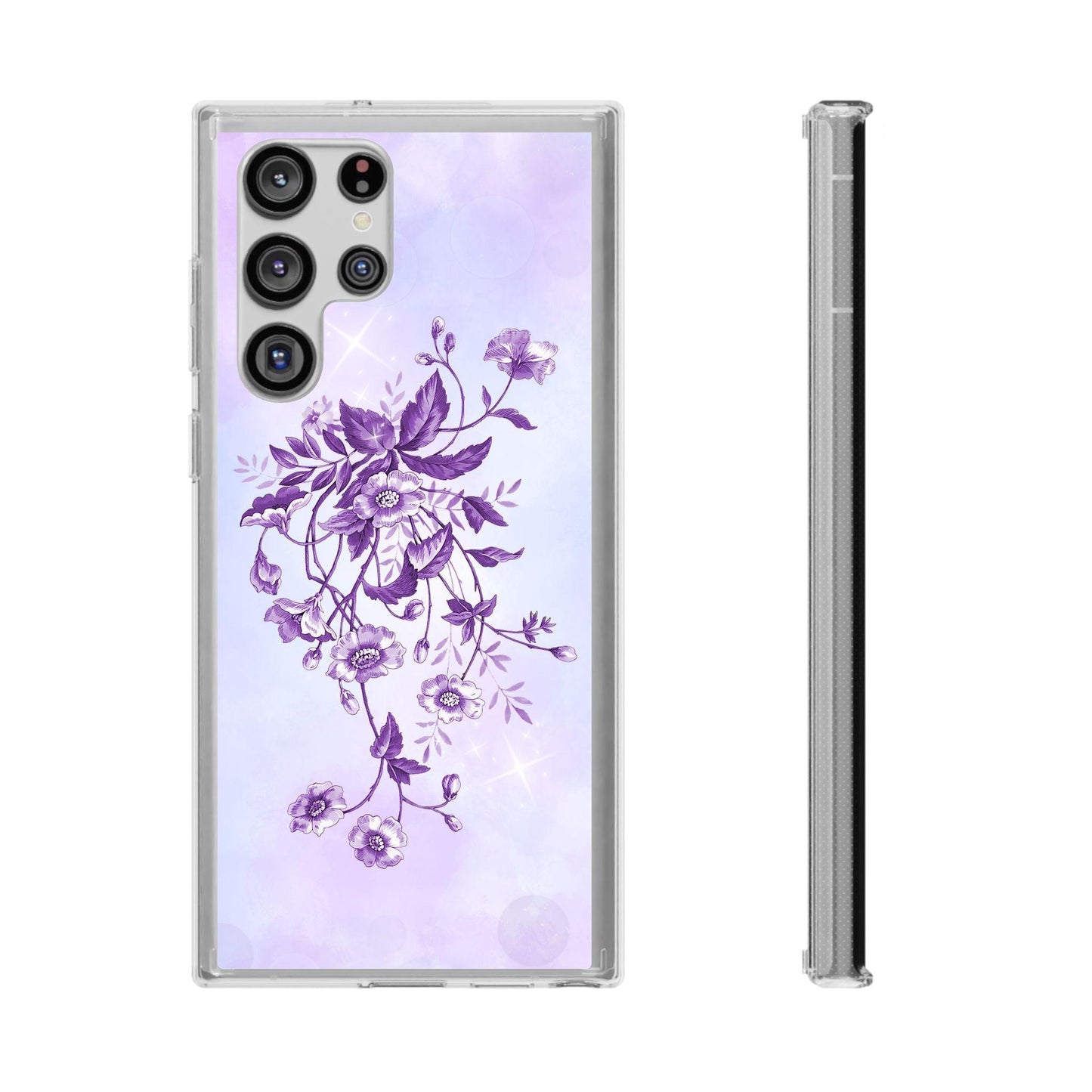 Floral design In Purple Clear Cases