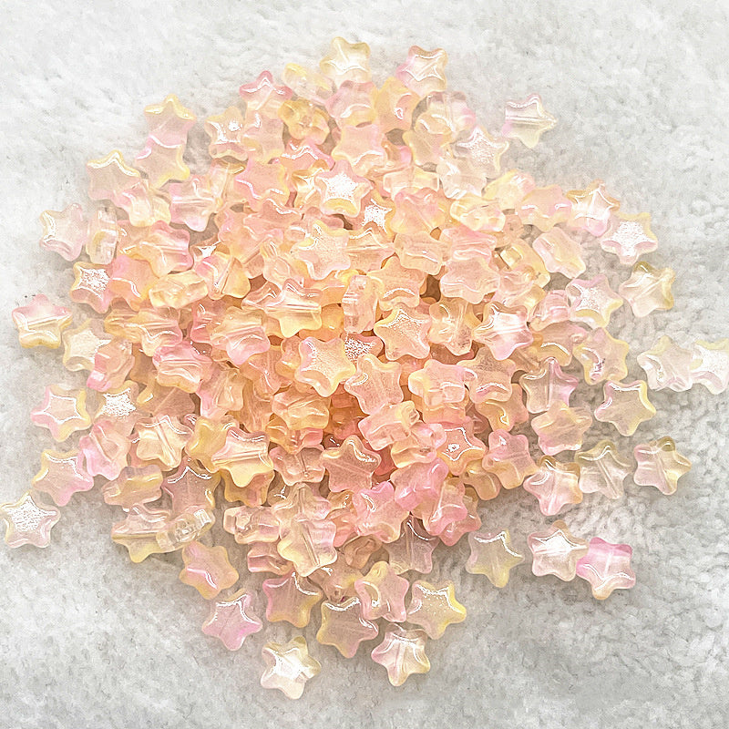 8mm Gold Pentagram Glaze Beads